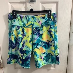 Tek Gear Women's Multicolor High Rise Stretch Bike Shorts size xl